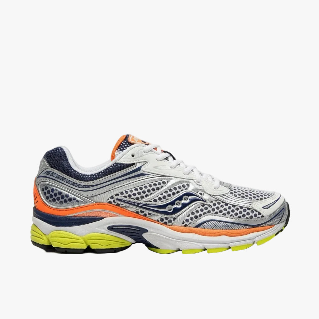 saucony progrid omni 9 argent / marine - orange - unisexe